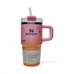 Stanley Quencher H2.0 20oz Tumbler Spellbound Pink Halloween Bats Stars NEW